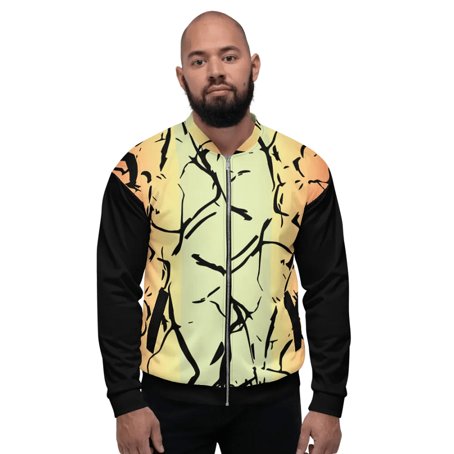 All-over Print Bomber Jacket by Sublicolor 144 /Lime- Orange/Enigma product image (3)