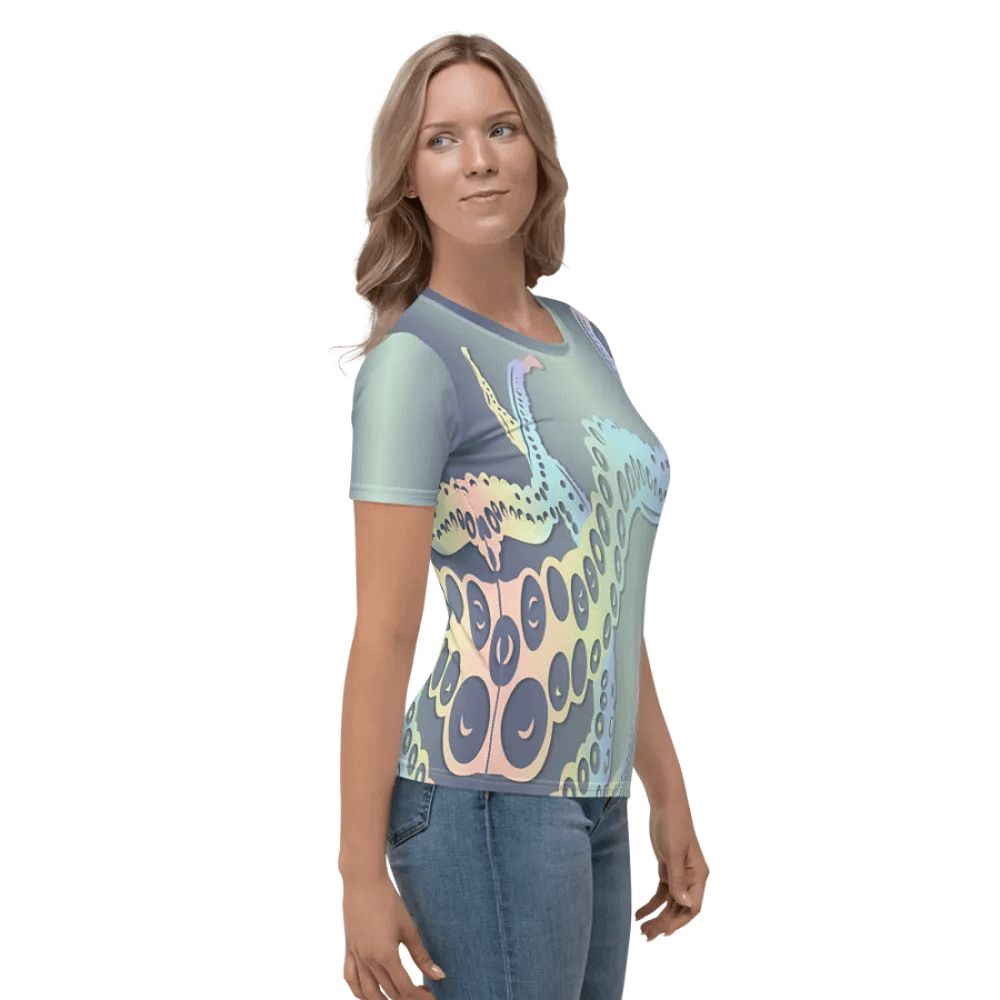 Octopus Tentacles Pastel All Over Print T-shirt product image (4)