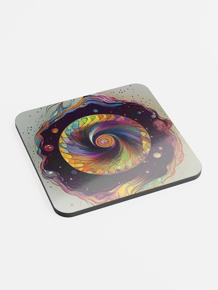 Spiral Spectrum Glossed Cork Coaster product image (2)