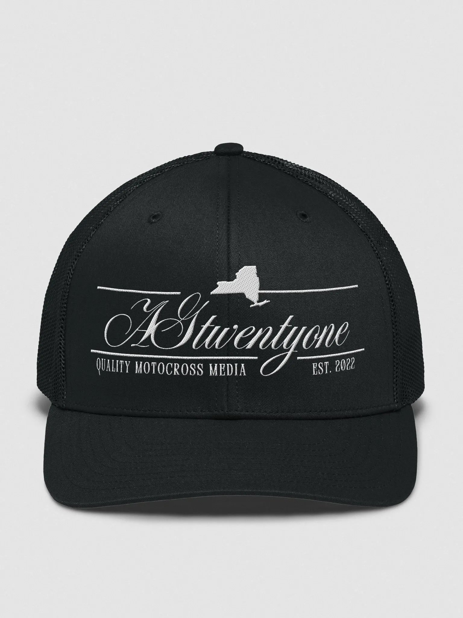 AG21 Script Trucker Hat (White) product image (1)