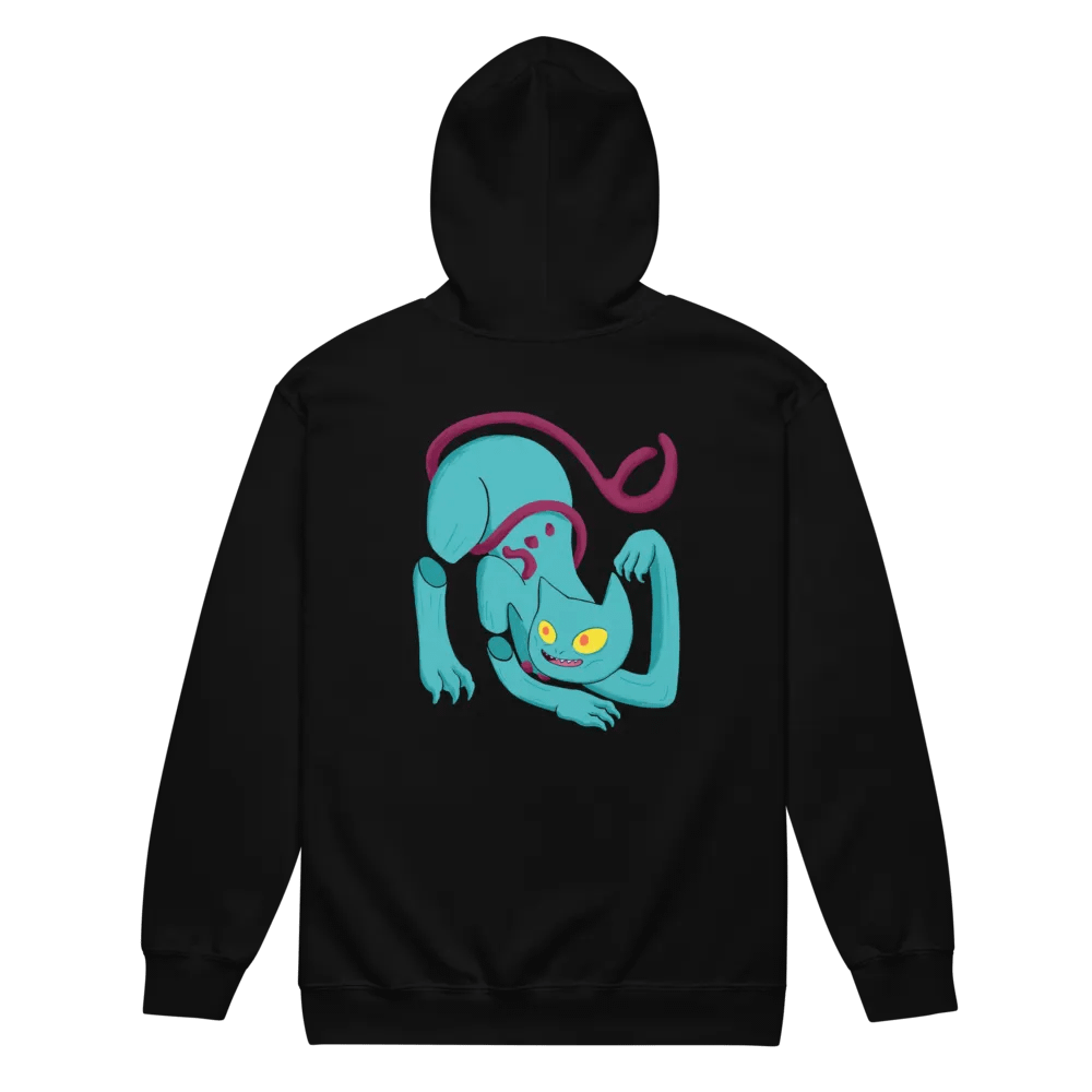 Demon Cat With Text on the Front Classic Zip Hoodie Multicolor product image (4)