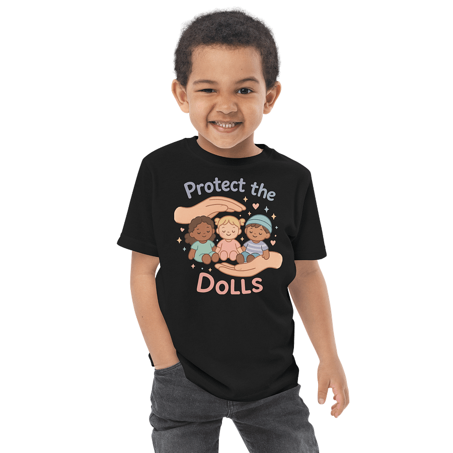 “PROTECT THE DOLLS” Kids’ Serif Tee – Children’s Trans Rights Statement T-Shirt product image (9)