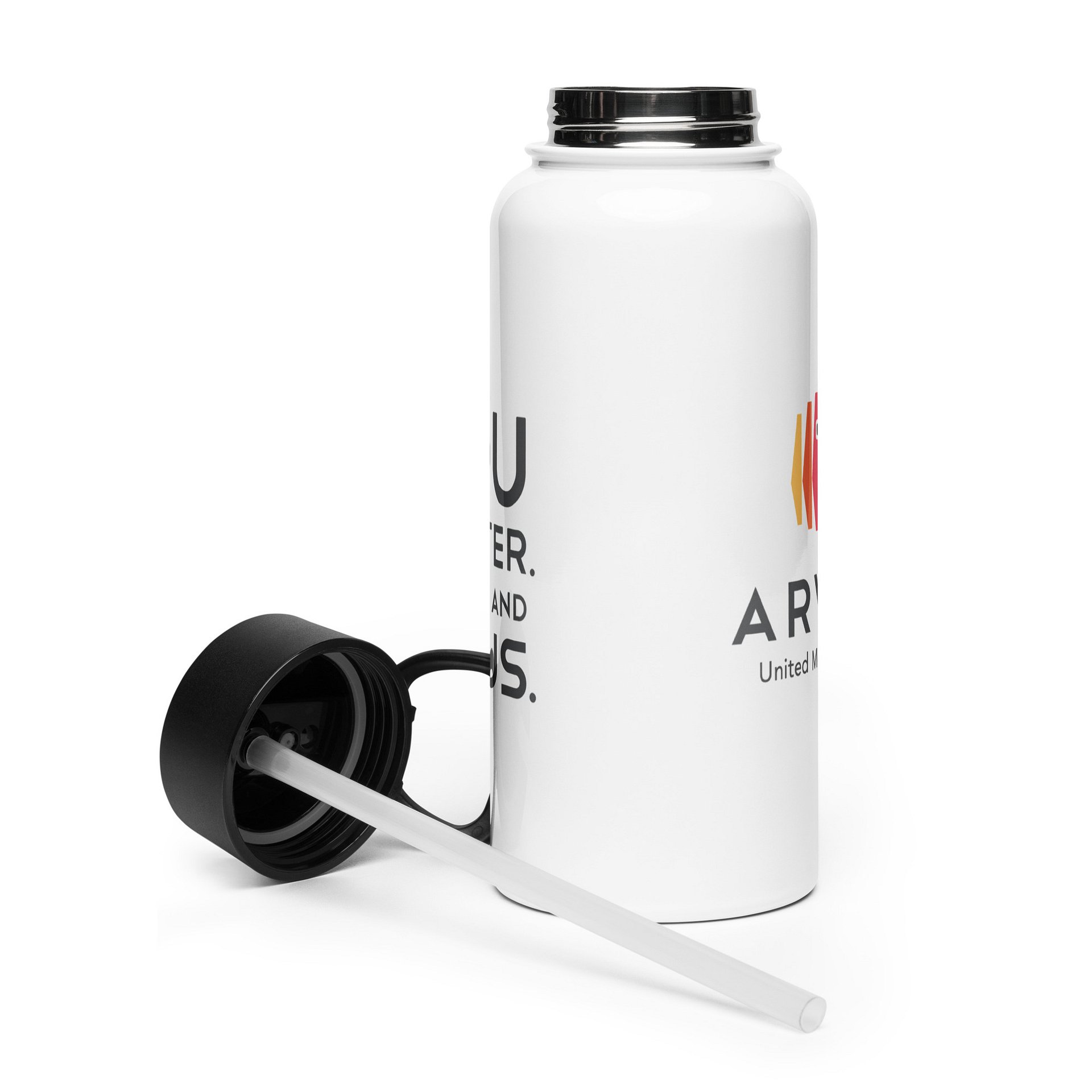 AUMC Logo and Mission Tag Stainless Steel Water Bottle with Straw Lid product image (6)