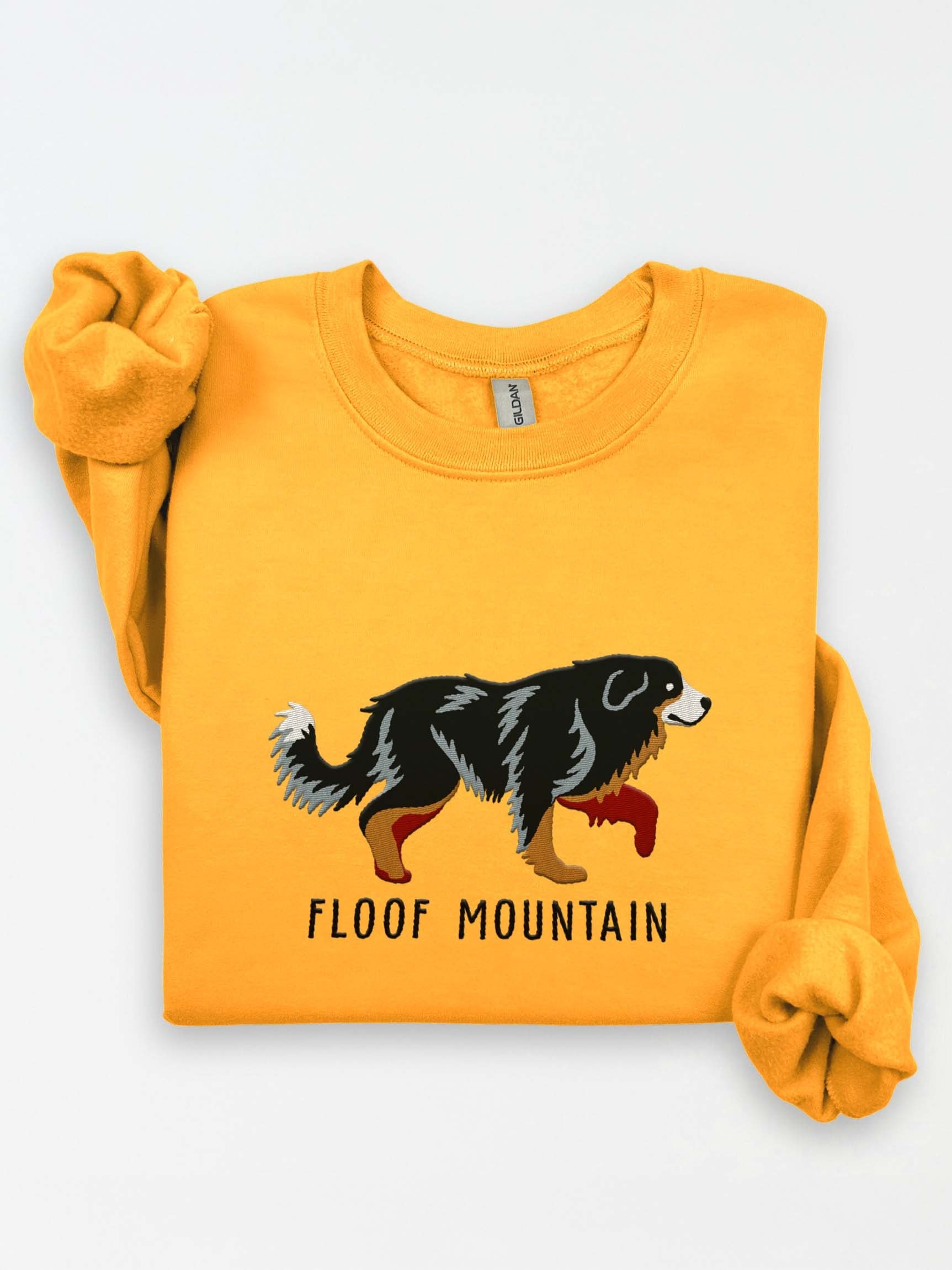Floof Mountain Sweatshirt (Embroidered) of a Great Pyrenees(Black & Tan) product image (1)