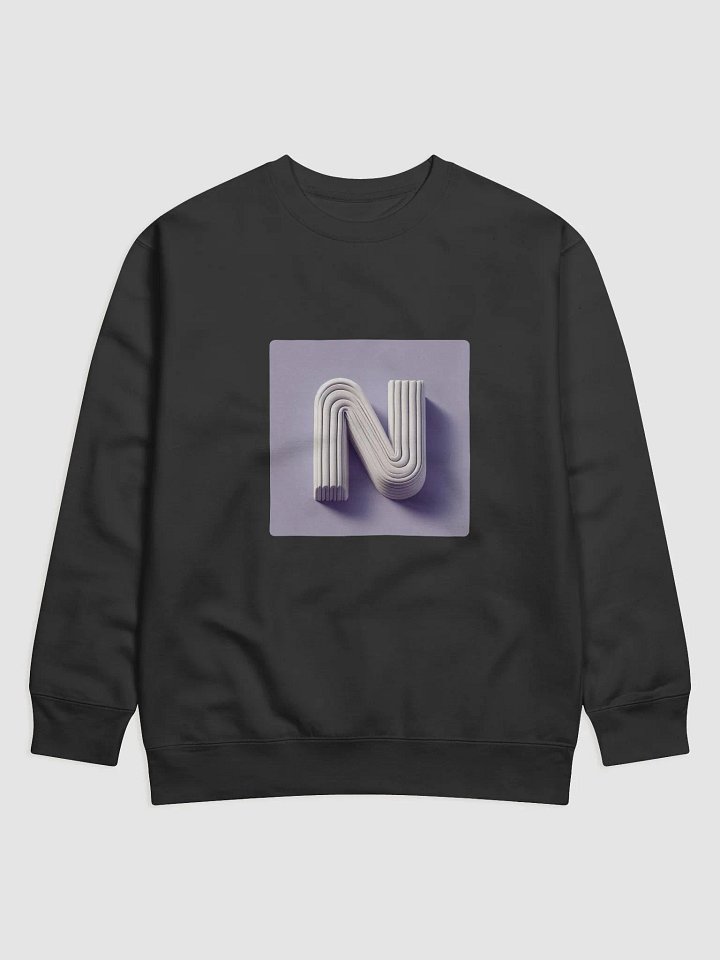 Layered Texture 3D Letter 'N' Sweatshirt | AI Design initial N product image (1)