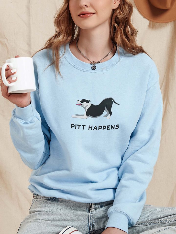 Pitt Happens Sweatshirt (Embroidered) of a Pitbull Terrier(Black) product image (2)