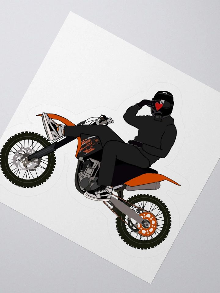 Heart-hand on Bike Kiss-cut Sticker product image (2)