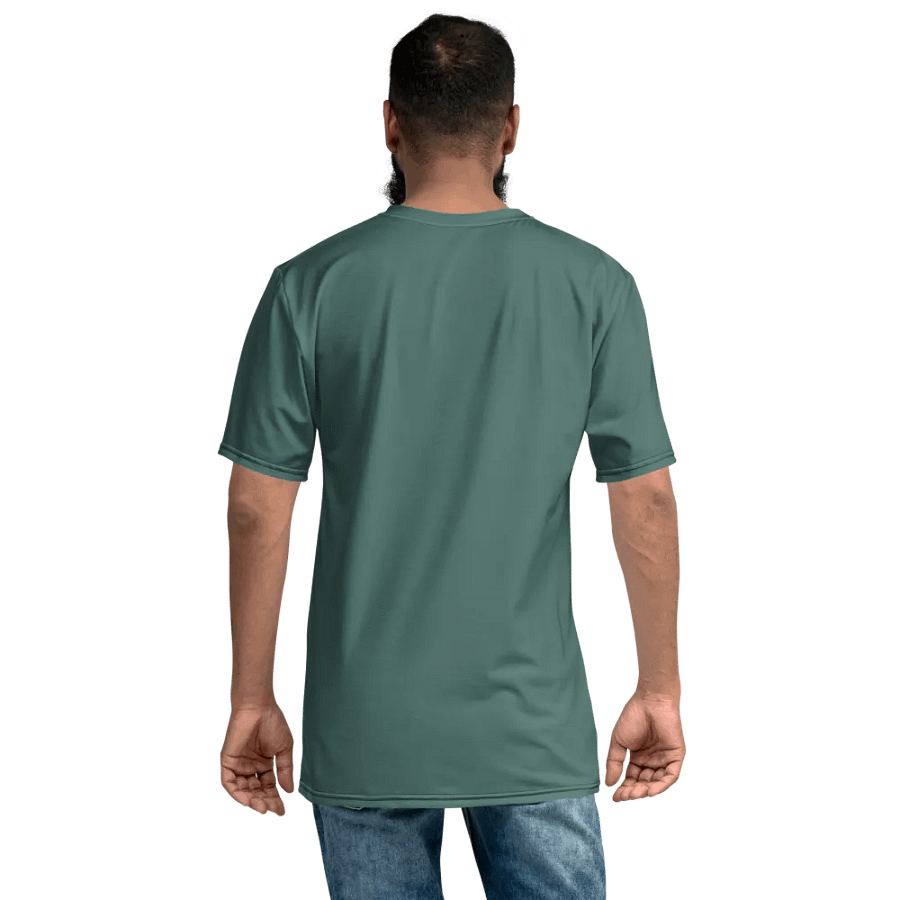 Plain Medium Dark Green Soft Summer Men's Crewneck Polyester Heavyweight Premium T-Shirt by Treasure Pie product image (8)