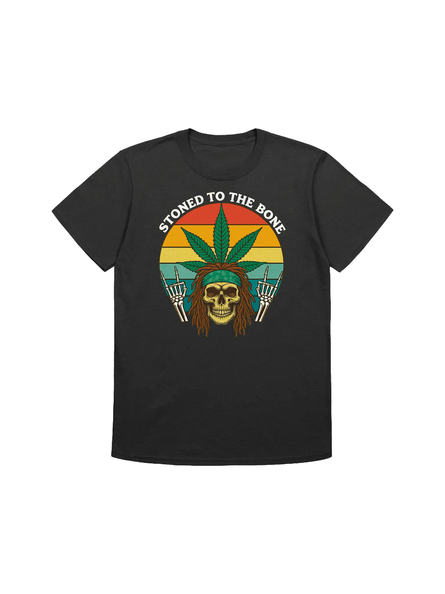 420 Weed-Stoned to the Bone-A Retro Cannabis Skull T-Shirt product image (3)