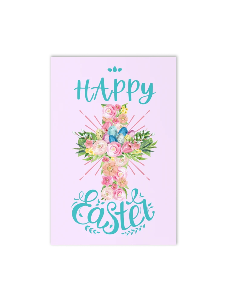 Happy Easter Floral Cross Greeting Card product image (8)