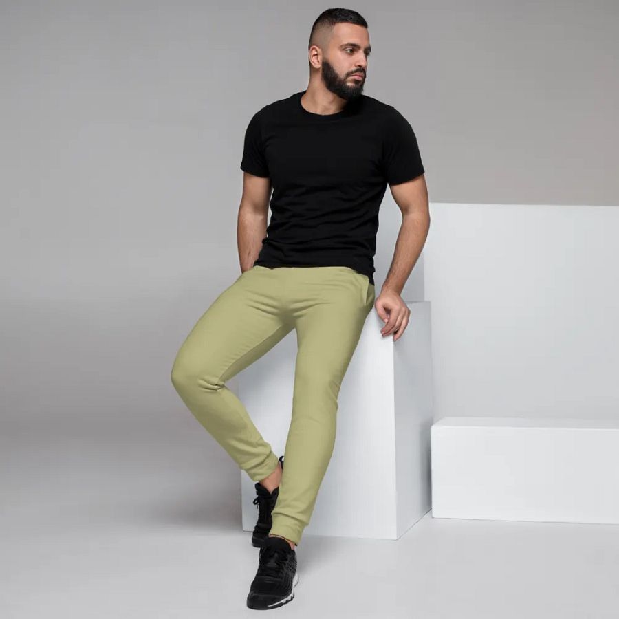 Plain Medium Yellow True Summer Recycled Polyester Premium Men's Joggers by Treasure Pie product image (7)