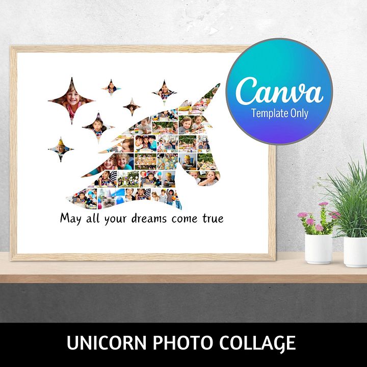 Unicorn Photo Collage Frames Canva Template product image (1)