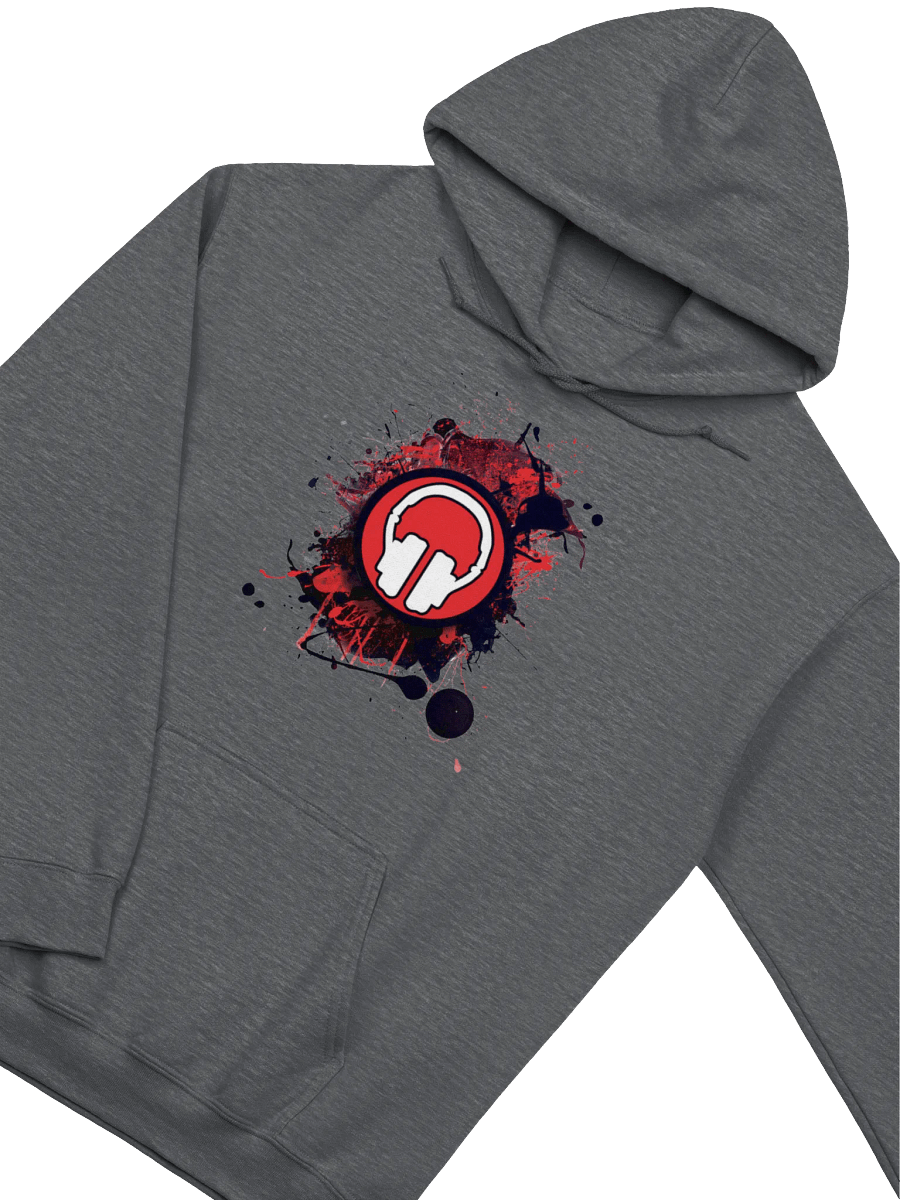 Front | Back | Arm Print Paint Splat Headphones Gildan® Classic Hoodie product image (3)