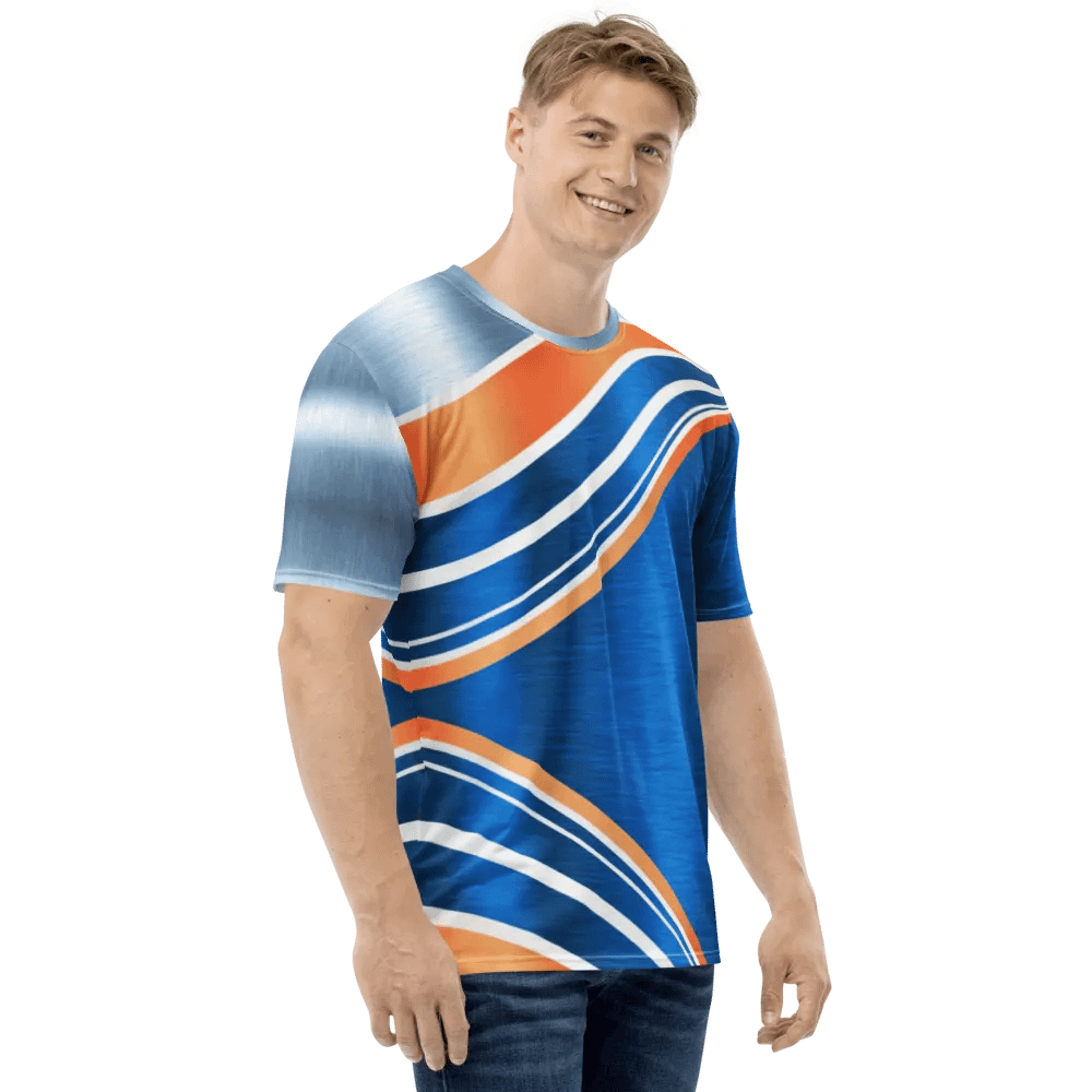 Velocity Wave Tee - Electric Blue Motion Art product image (4)
