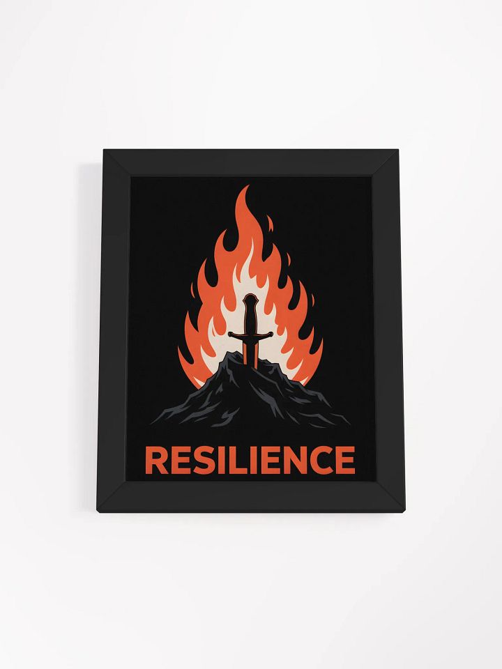 Resilience Sword and Fire Framed Print | Motivational Wall Art product image (1)