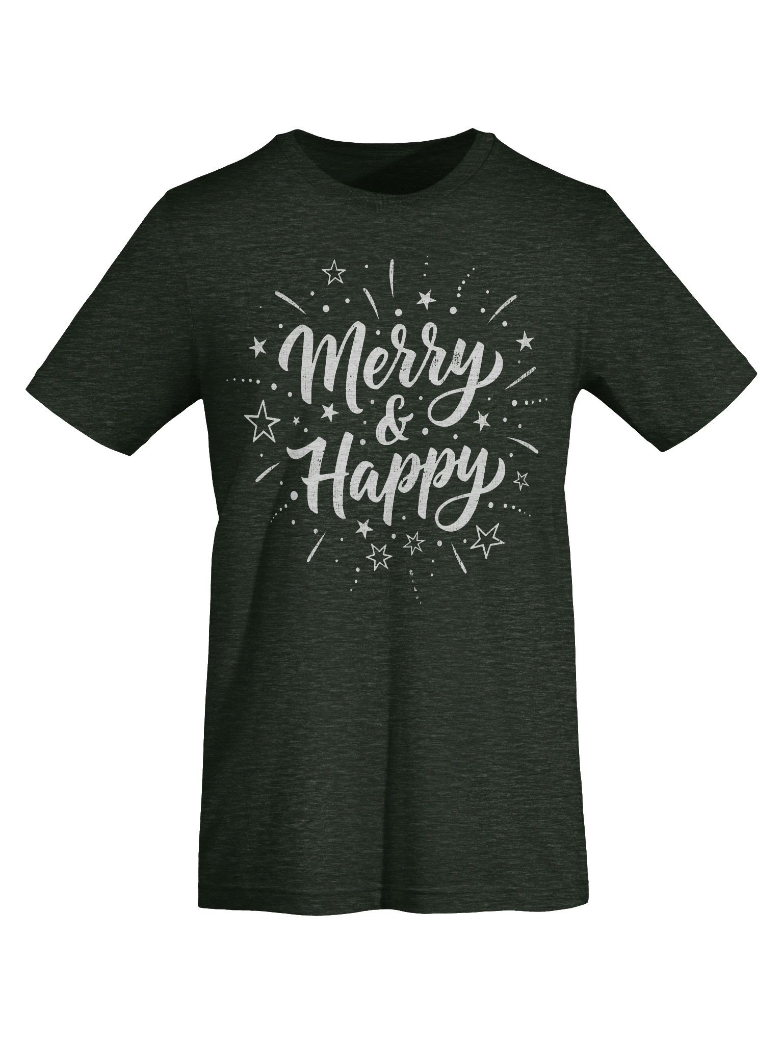 Merry & Happy T-Shirt – Retro Holiday Stars Tee product image (52)