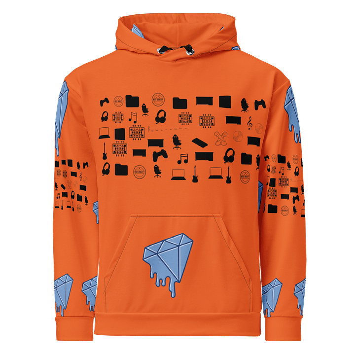 Orange Vlog Academy All-Over Print Recycled Unisex Hoodie product image (1)