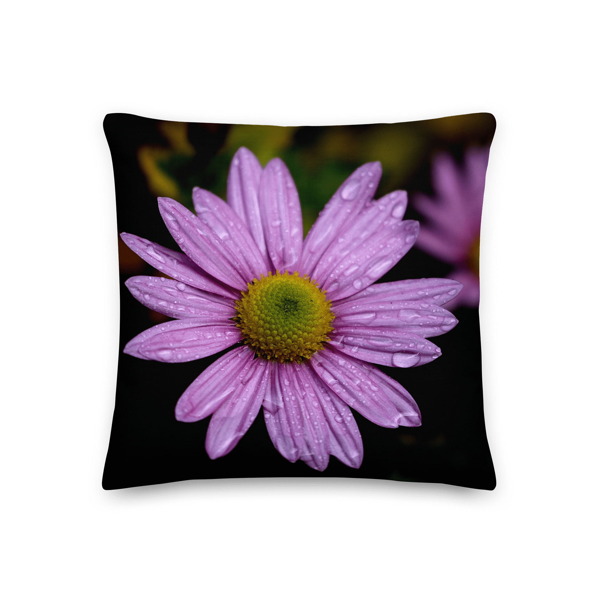 Premium-Kissen - Rosa Blüte mit Tautropfen product image (3)