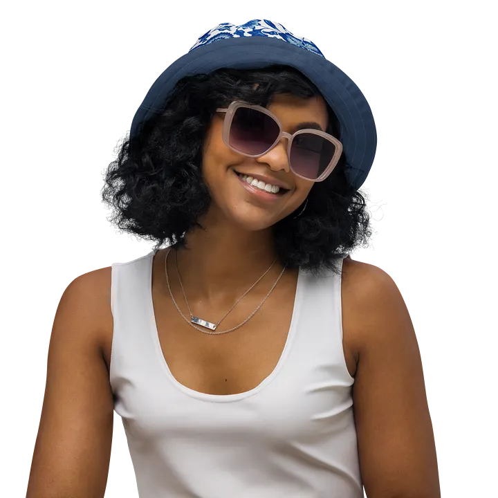 Blue Floral Chinoiserie Reversible Bucket Hat product image (2)