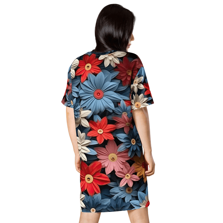 3D-Ditsy-Flowers-Seamless-Patterns T-shirt Dress - V6 product image (2)