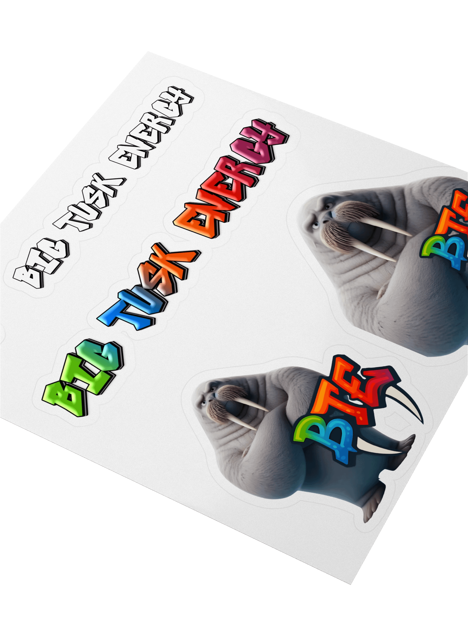 Big Tusk Energy Kiss Cut Stickers product image (3)