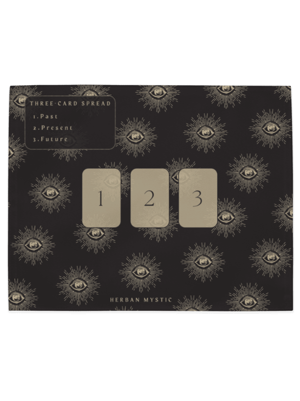 Dark Mystic Eye Divination Placemats - 4-Piece Tarot Reading Set with Spread Guide product image (2)