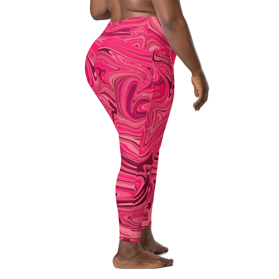 Leggings with Pockets - Shades of Magenta Pink Digital Fluid Art product image (4)