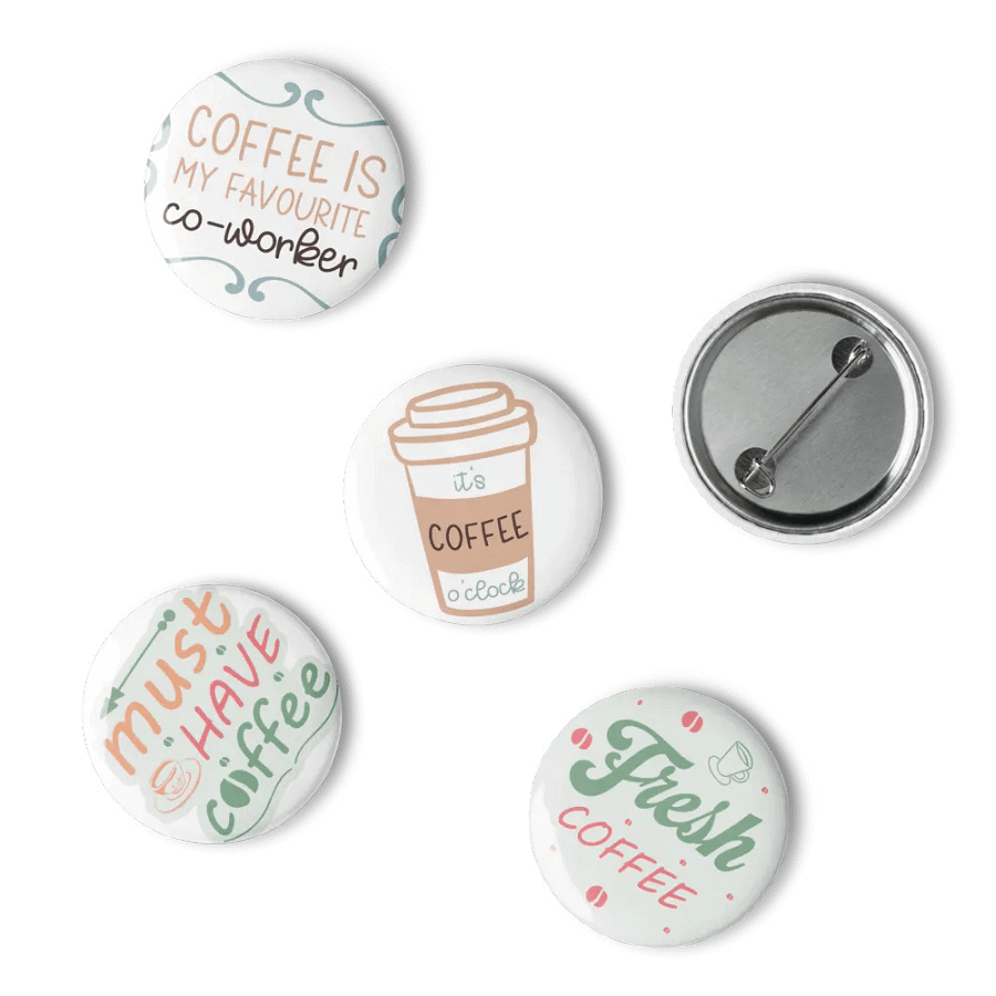 Coffee Lover's Pin Button Set product image (15)