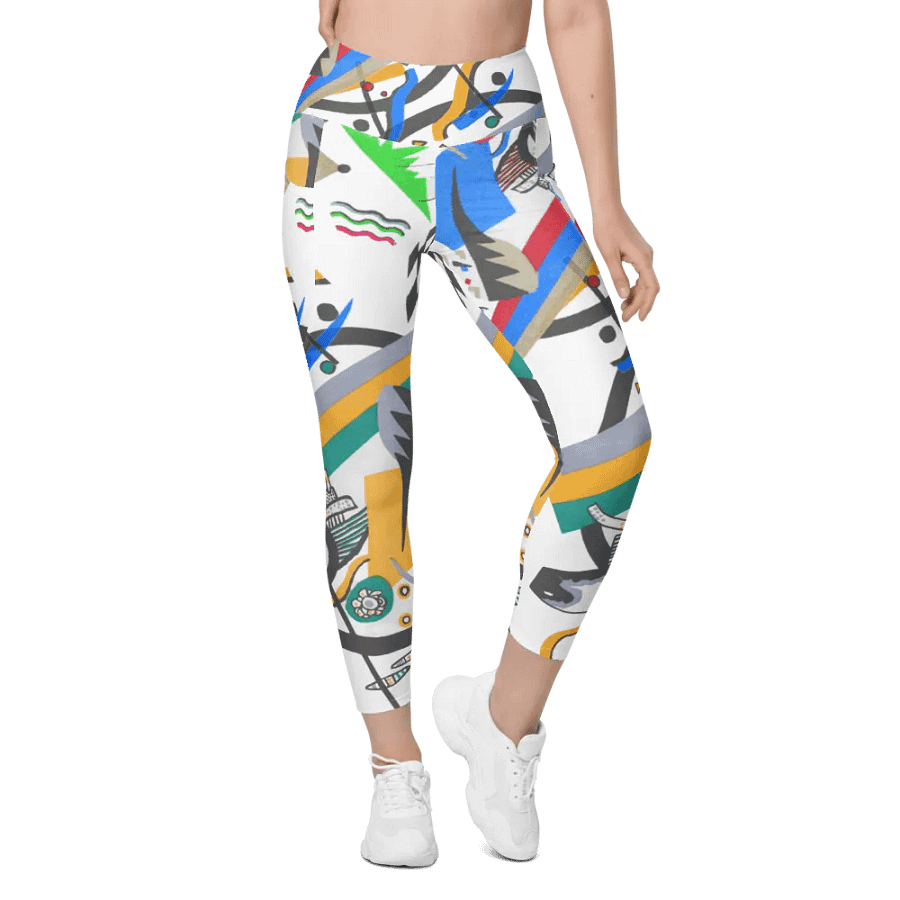 Abstract Lithographic Pattern Design Leggings with pockets - V4 product image (5)
