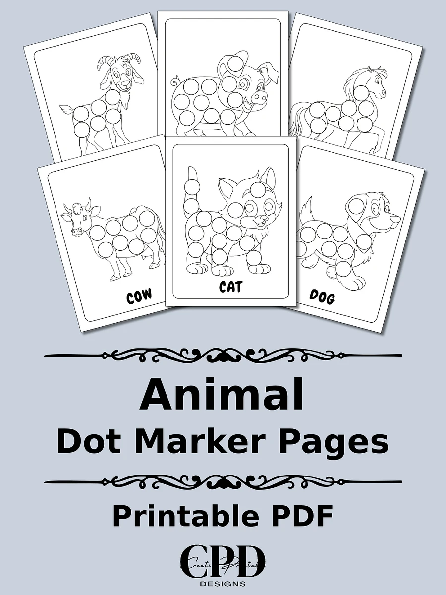 Printable Dot Marker Animal Coloring Pages product image (1)