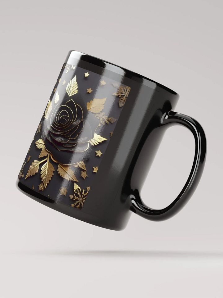Black & Gold Rose Petals 3D Mug product image (2)
