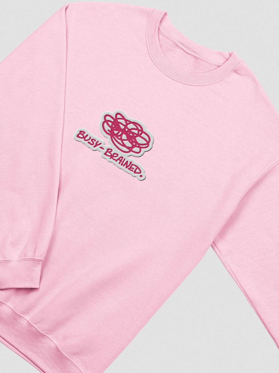 BUSY-BRAINED. (lg. pink bubble design) embroidered crewneck product image (15)