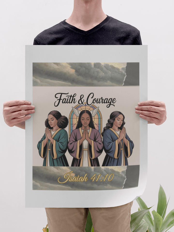 Faith & Courage: Isaiah 41:10 Christian Matte Poster - Printable, product image (2)
