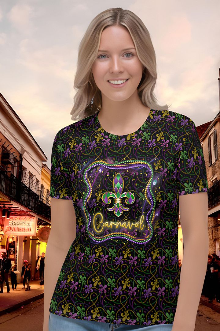 Mardi Gra All Over Print T-shirt product image (1)