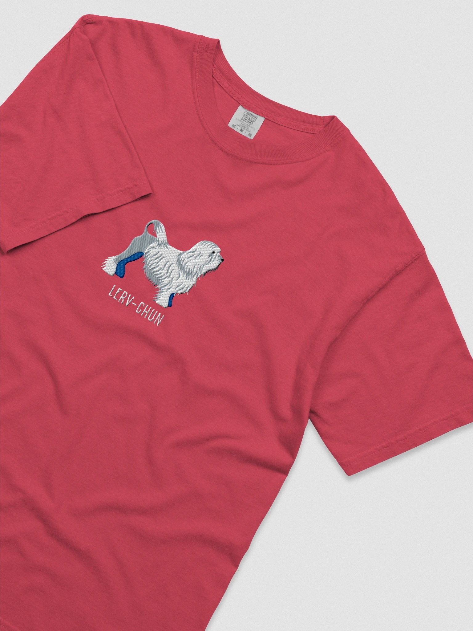 Lerv-Chun T-Shirt(Embroidered) of a Lowchen(White) product image (8)