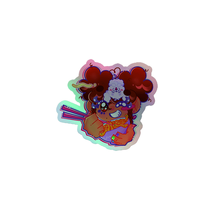 RamenDoodlesCafe Cartoon Holographic Sticker product image (1)