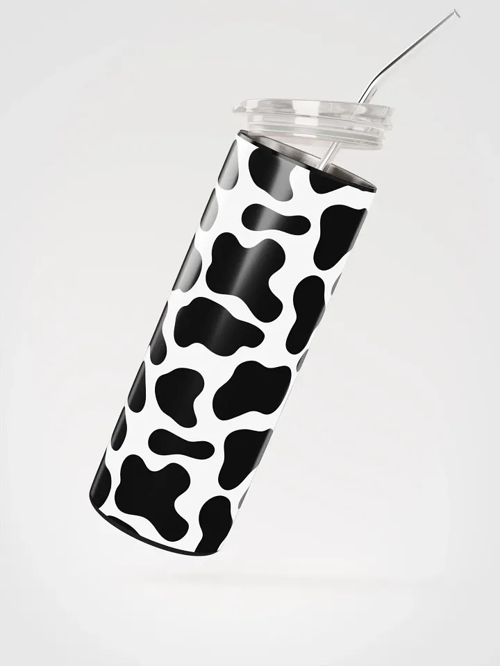 Moo-ve Over for Style with our Cow Print Stainless Steel Tumbler | Eco-Friendly 20 oz Tumbler with Reusable Straw product image (2)