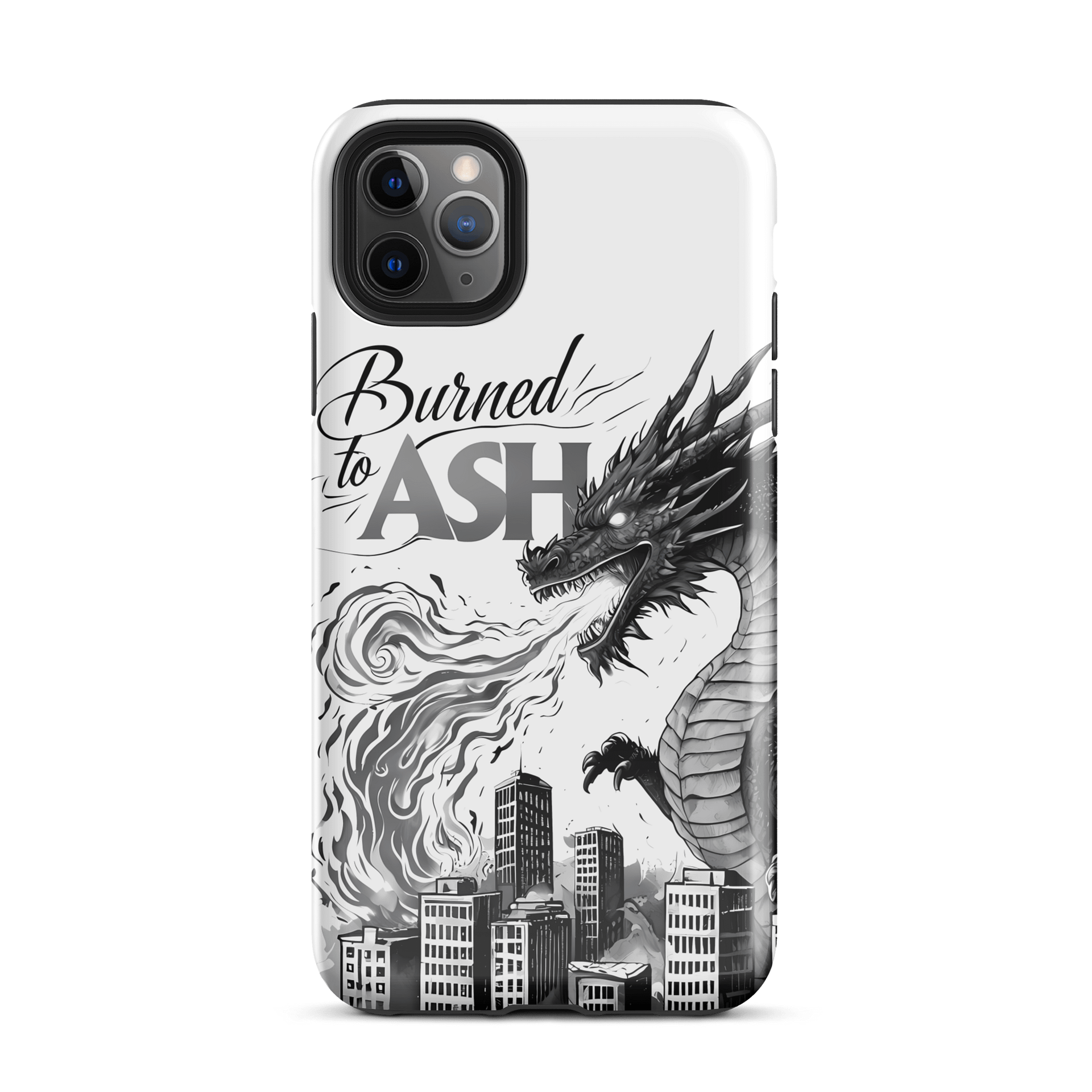 Apocalyptic Dragon Art | 'Burned to Ash' Monochrome Print IPhone Tough Case product image (26)