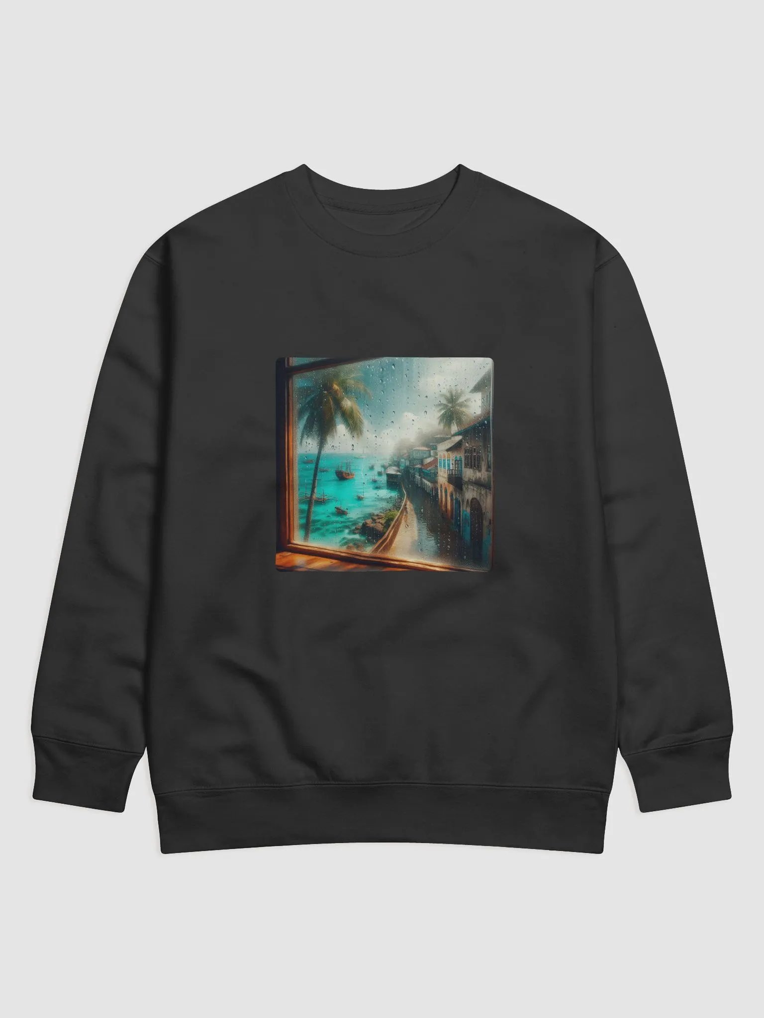Tropical Raindrop View Sweatshirt | Ai Design product image (1)