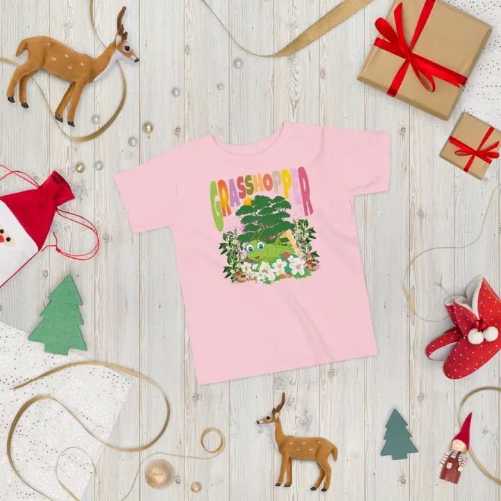 Grasshopper Colorful Funny Cute Bella + Canvas Toddler T-Shirt – Funny Shirt for Kids product image (2)