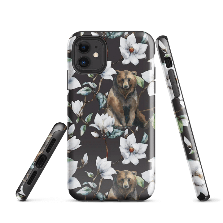 Bears with White Flowers Tough Case for iPhone product image (1)