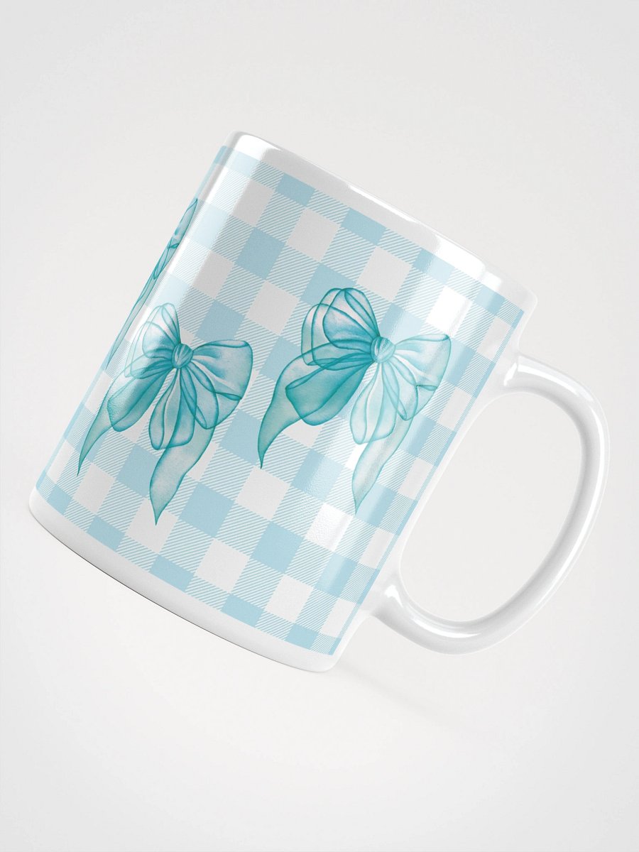 Mug Blanc Vichy Revisité - Vert d'Eau - Cadeau Style Chic et Poétique product image (4)