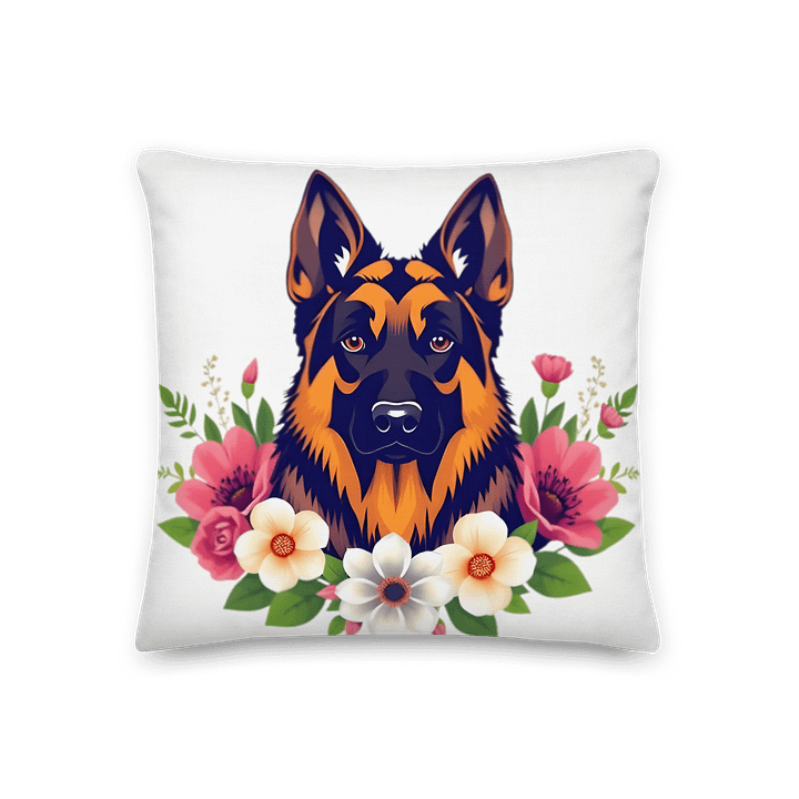 Floral German Shepherd Cushion product image (1)