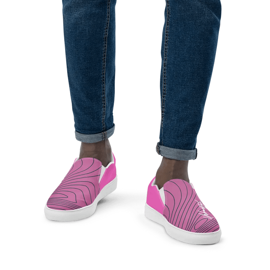 Pink Wave Men's Canvas Slip-Ons product image (4)