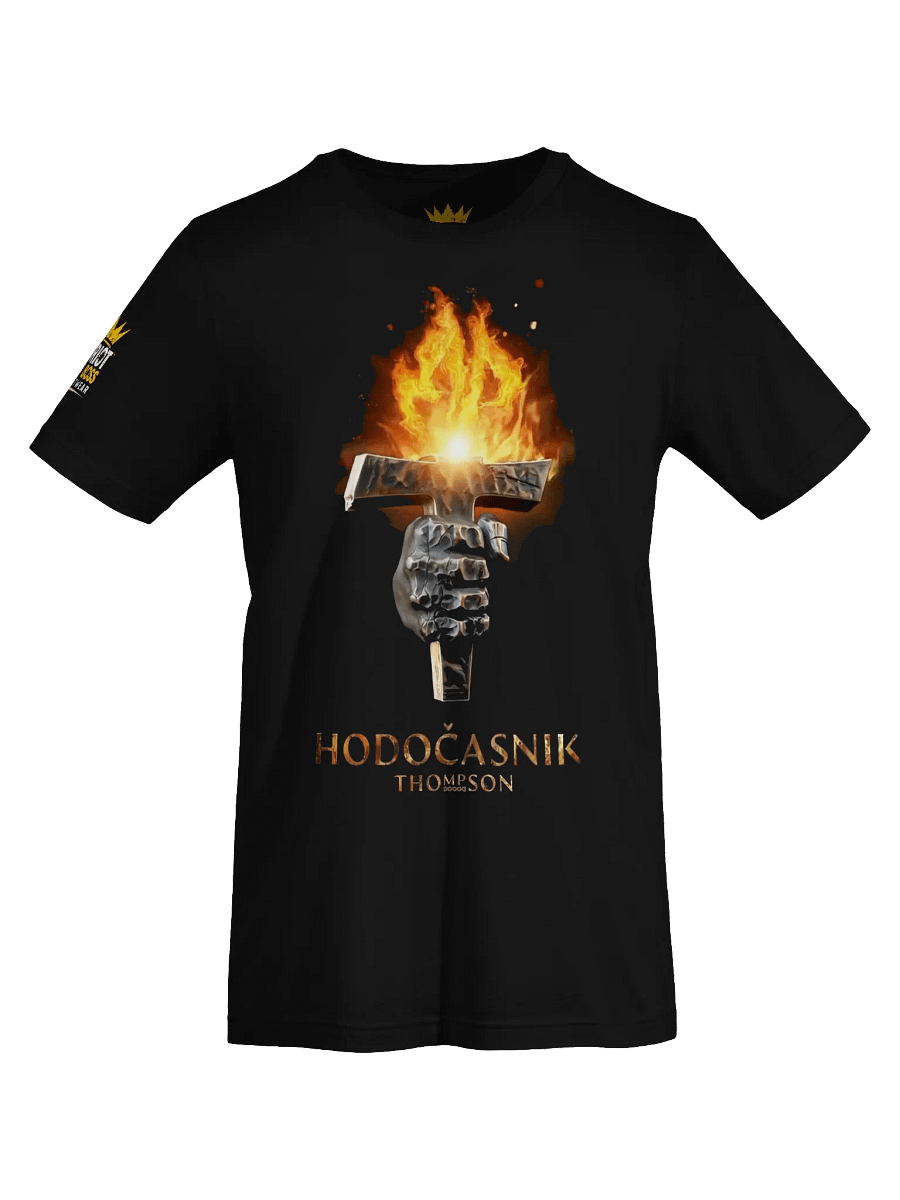 Crowned Distressed Logo T-Shirt Thompson Hodočasnik product image (7)