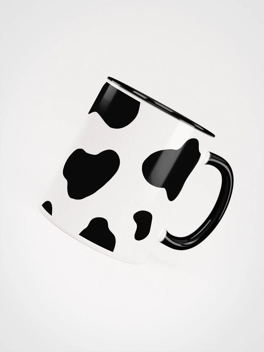 "Black cow pattern" Ceramic Mug with color inside product image (2)
