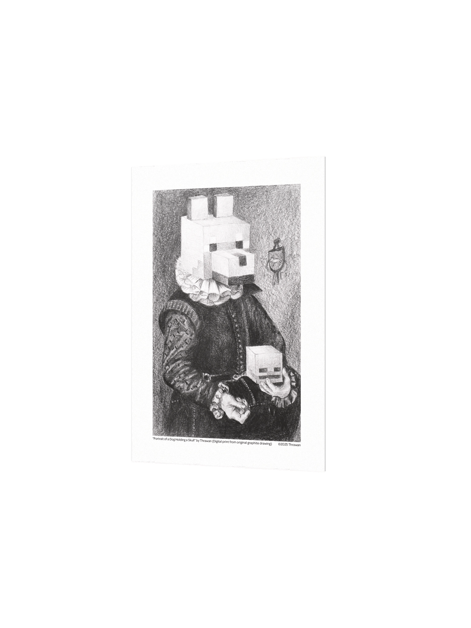 "Portrait of a Dog Holding a Skull" Digital Print product image (2)