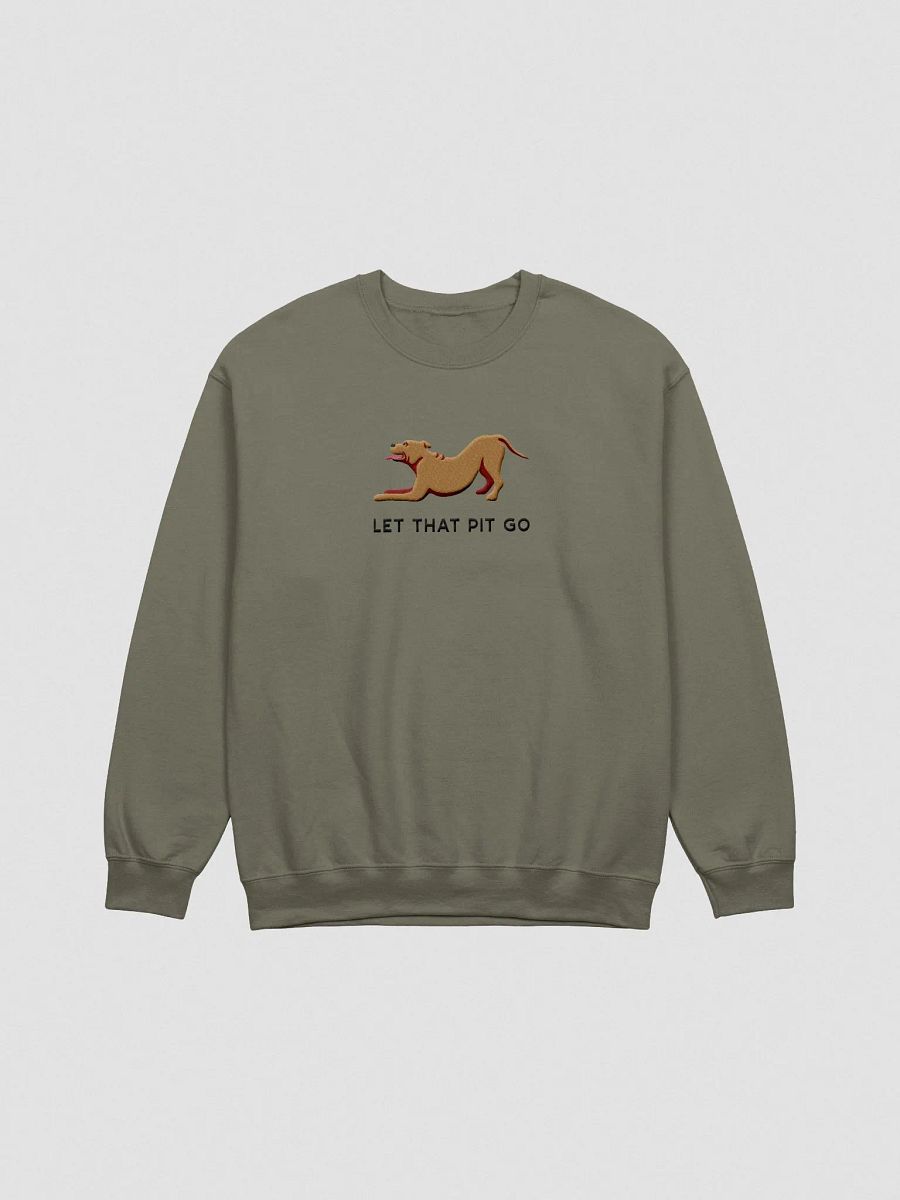 Let That Pit Go Sweatshirt (Embroidered) of a Pitbull Terrier(Red) product image (4)