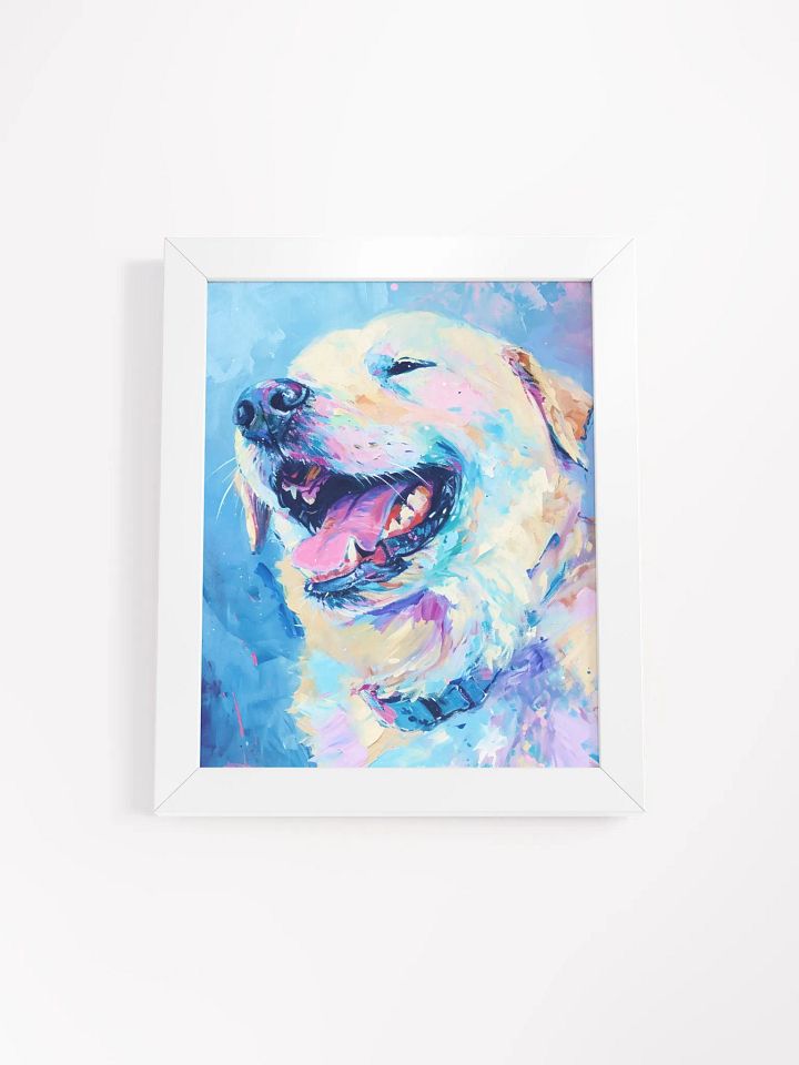 Joyful Pup: Vibrant Framed Matte Poster product image (1)