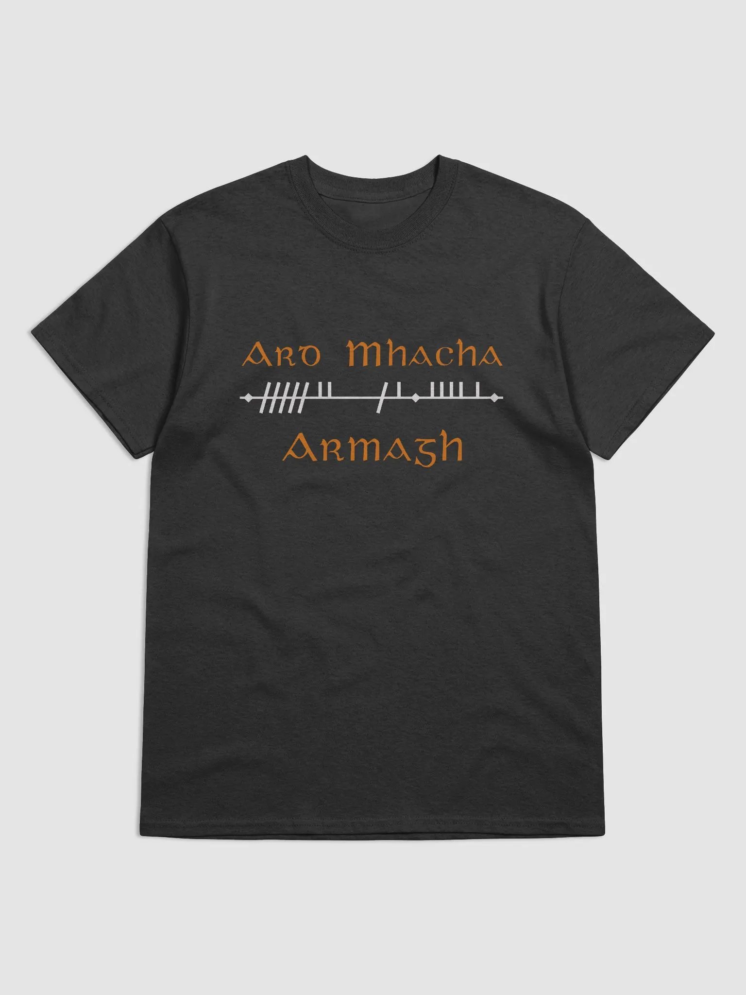 Armagh/Ard Mhacha Scholastic style Ogham printed T-shirt product image (1)